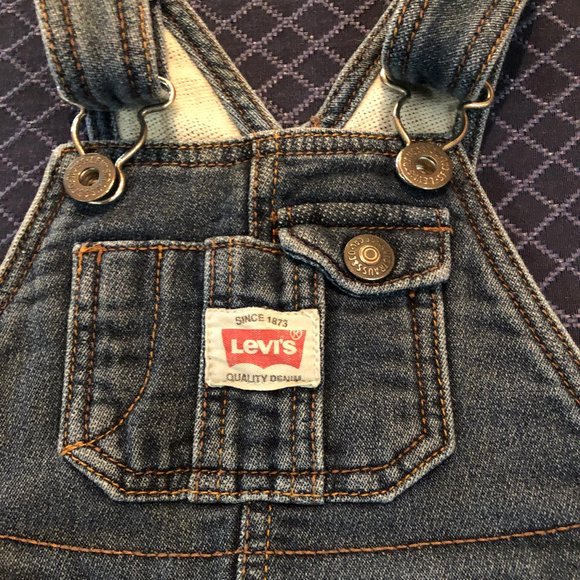 LEVI'S infant classic denim bib overalls - Size 12 mo - Blue - Picture 3 of 8